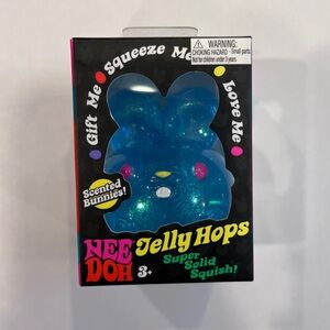 Nee Doh Jelly Hops Blue Glitter Bunny Squishy Toy